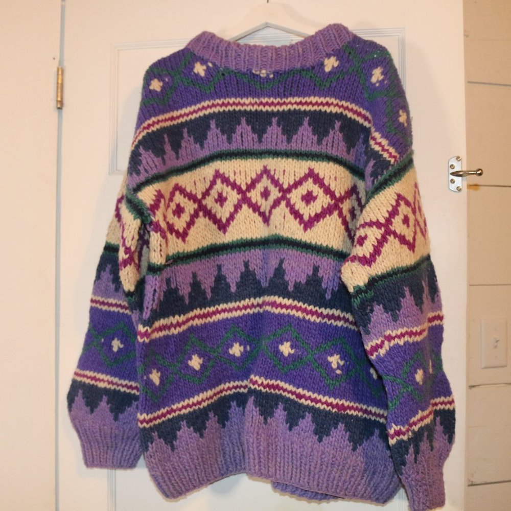 Vintage Nordic Pattern Wool Sweater